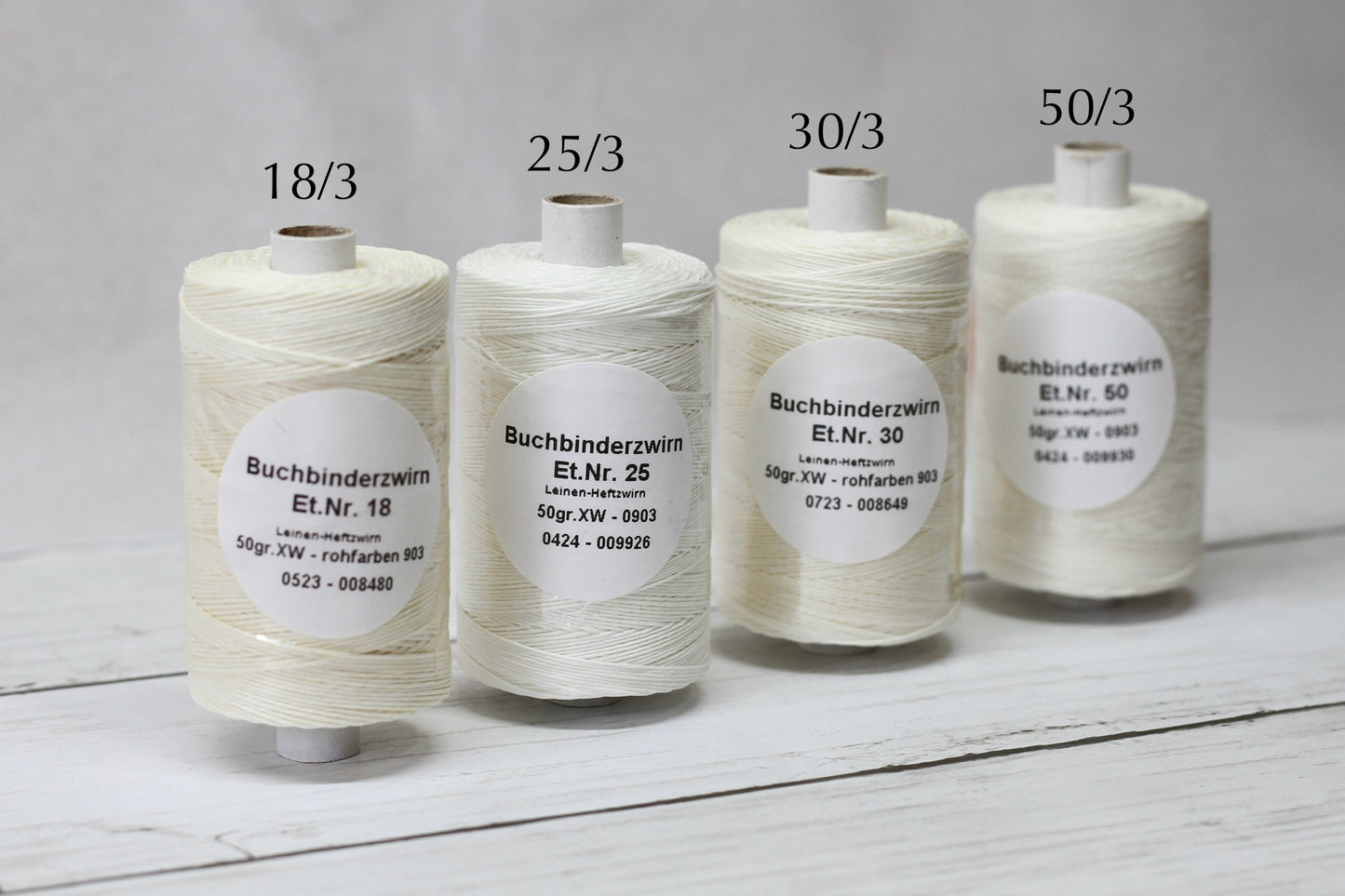 German linen sewing thread - raw white, 10m, 25m, spool
