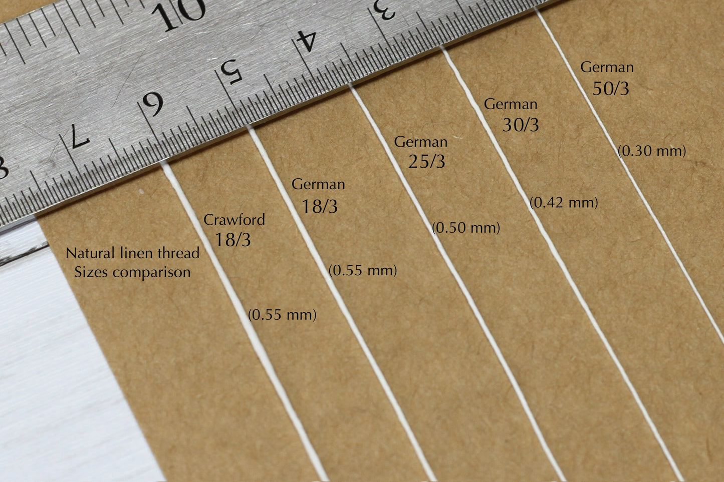 German linen sewing thread - raw white, 10m, 25m, spool