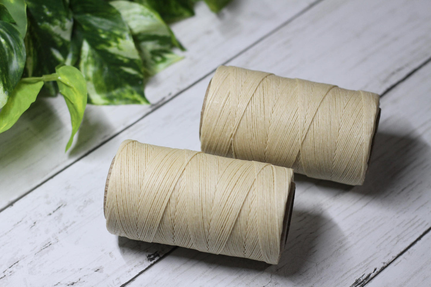 Natural - Waxed Linen Thread 4 ply, 10m, spool