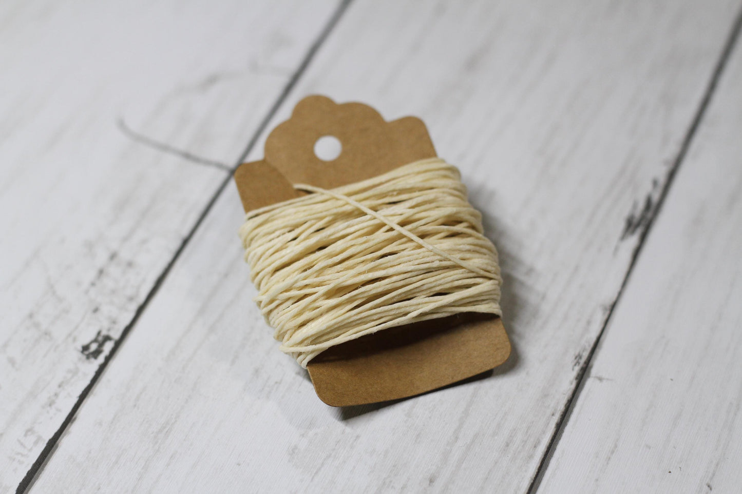 Natural - Waxed Linen Thread 4 ply, 10m, spool