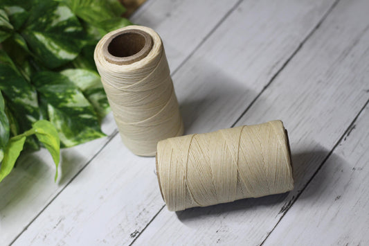 Natural - Waxed Linen Thread 4 ply, 10m, spool