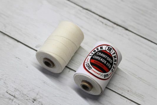 Natural 18/3, Irish Waxed Linen Thread 3 ply, 10m, spool