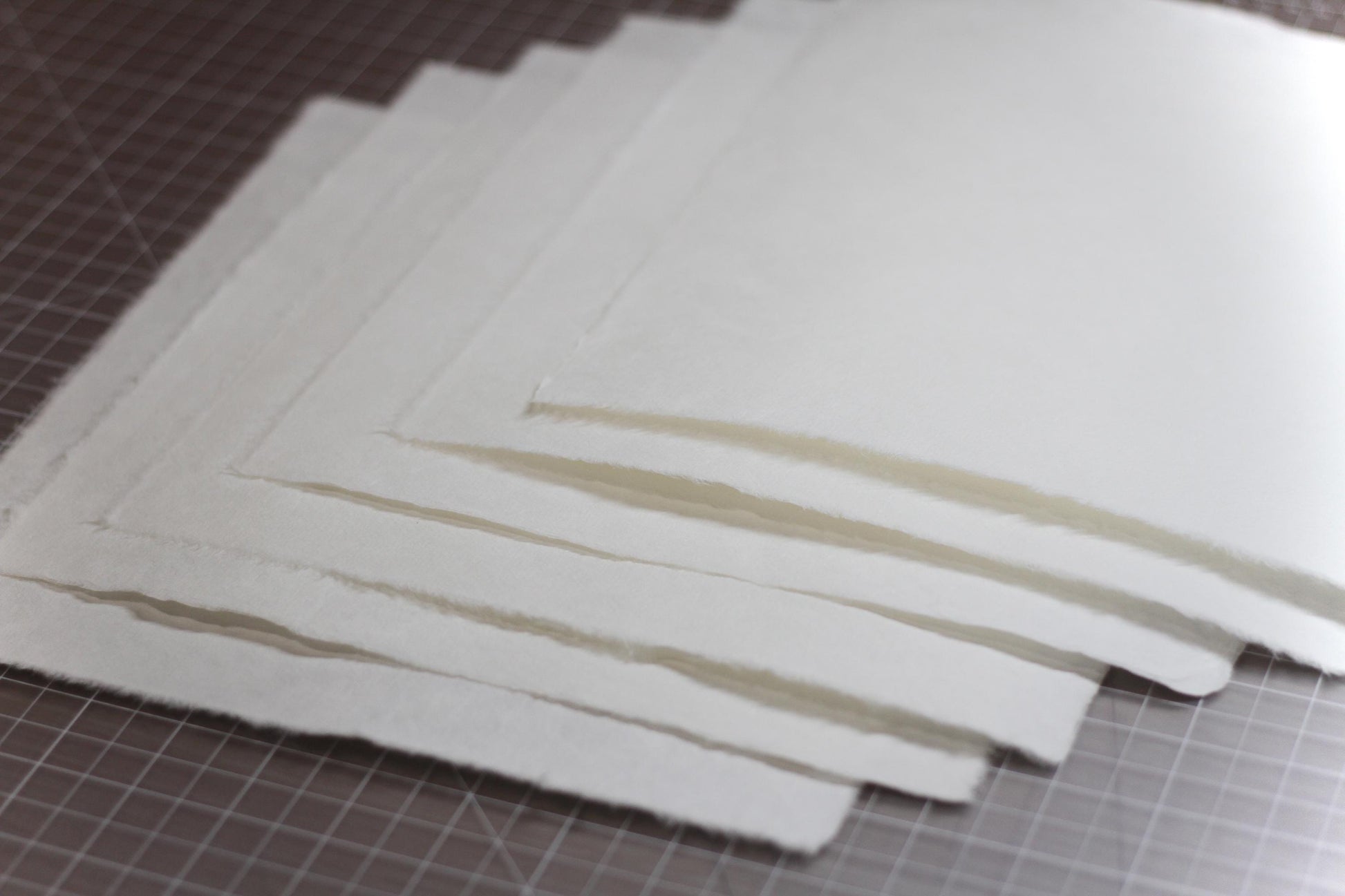 Mulberry paper 11” x 10”, Natural White, Smooth surface, Deckle edges paper sheet
