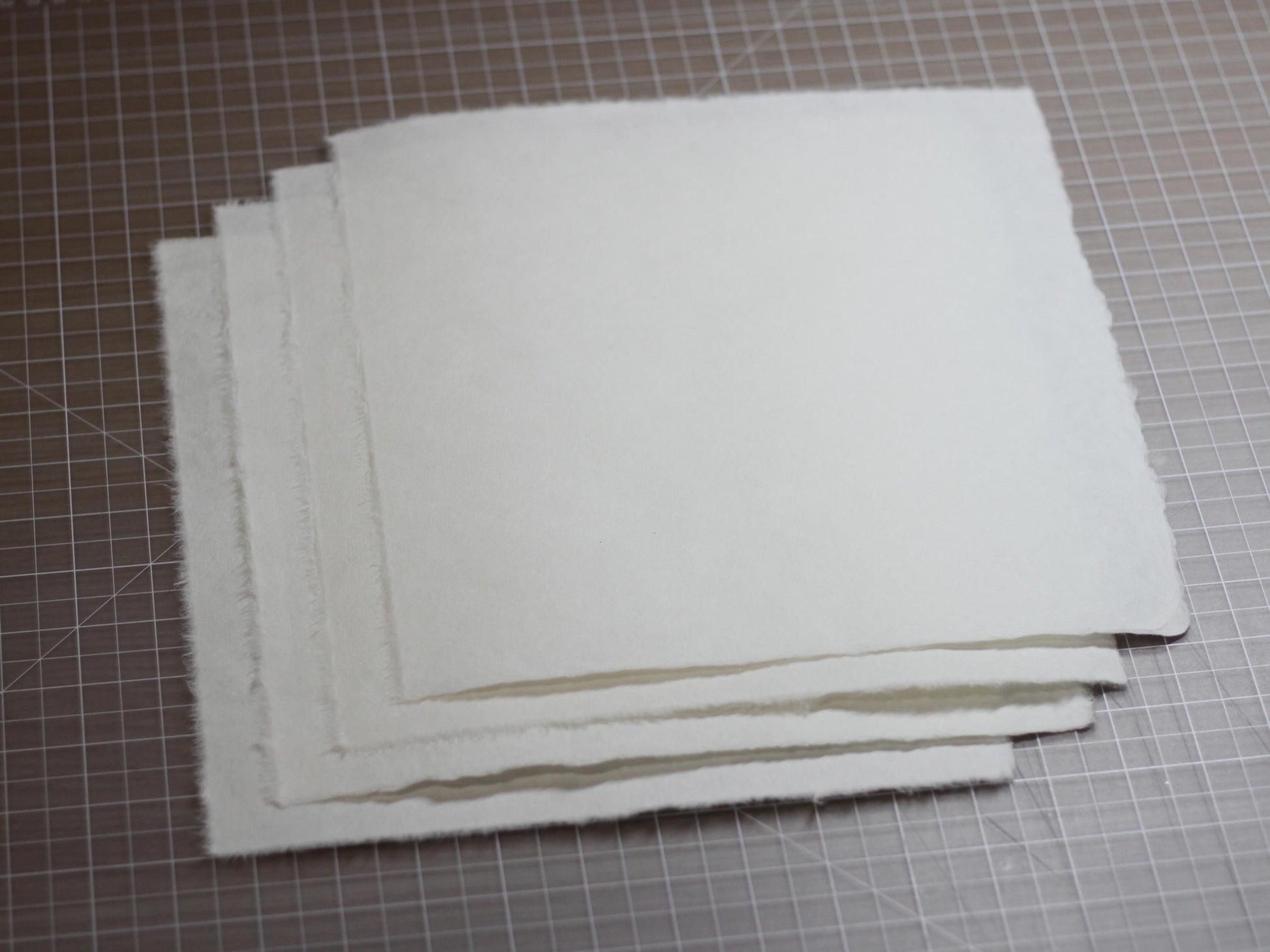 Mulberry paper 11” x 10”, Natural White, Smooth surface, Deckle edges paper sheet