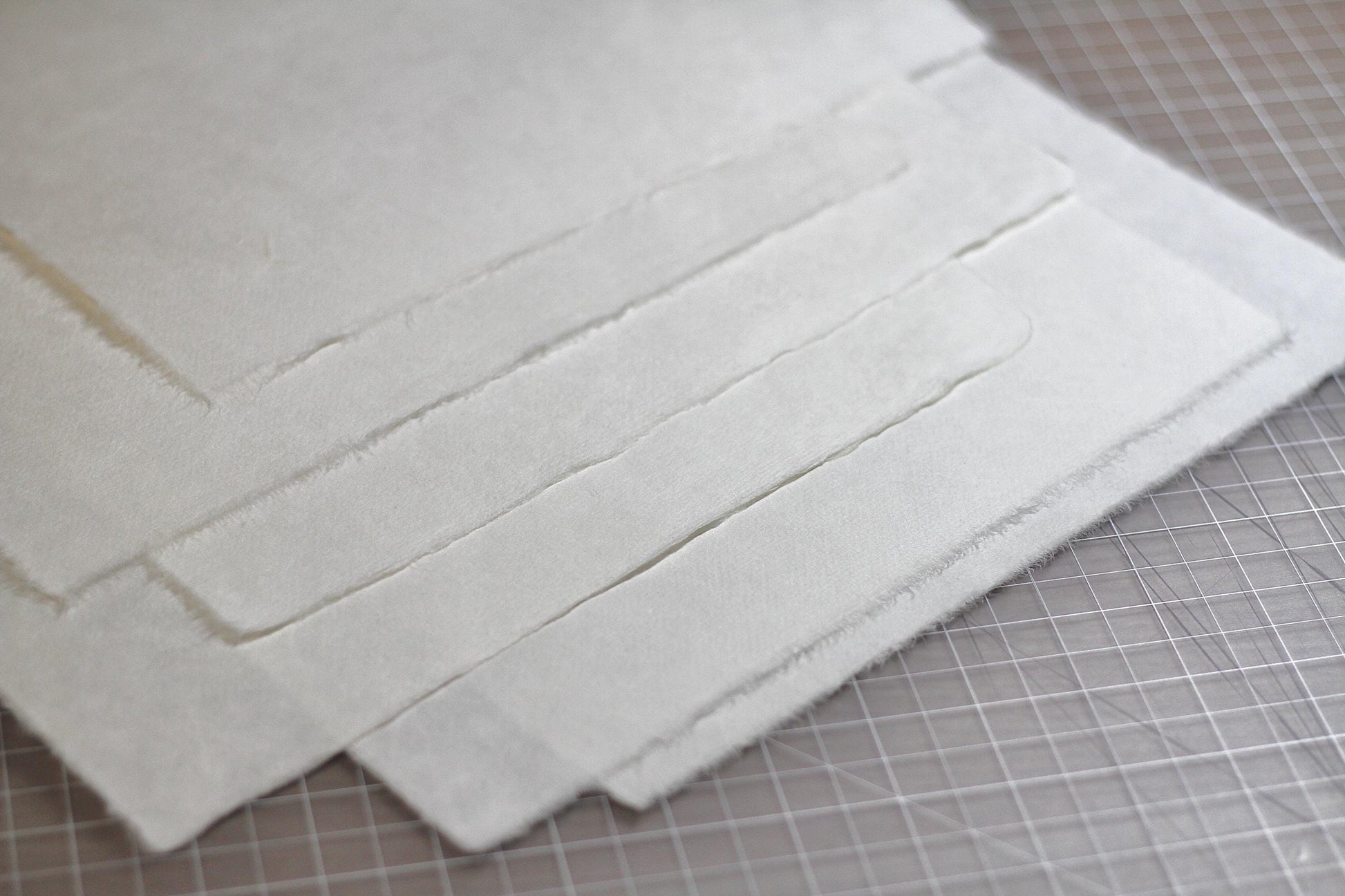 Mulberry paper 11” x 10”, Natural White, Smooth surface, Deckle edges paper sheet
