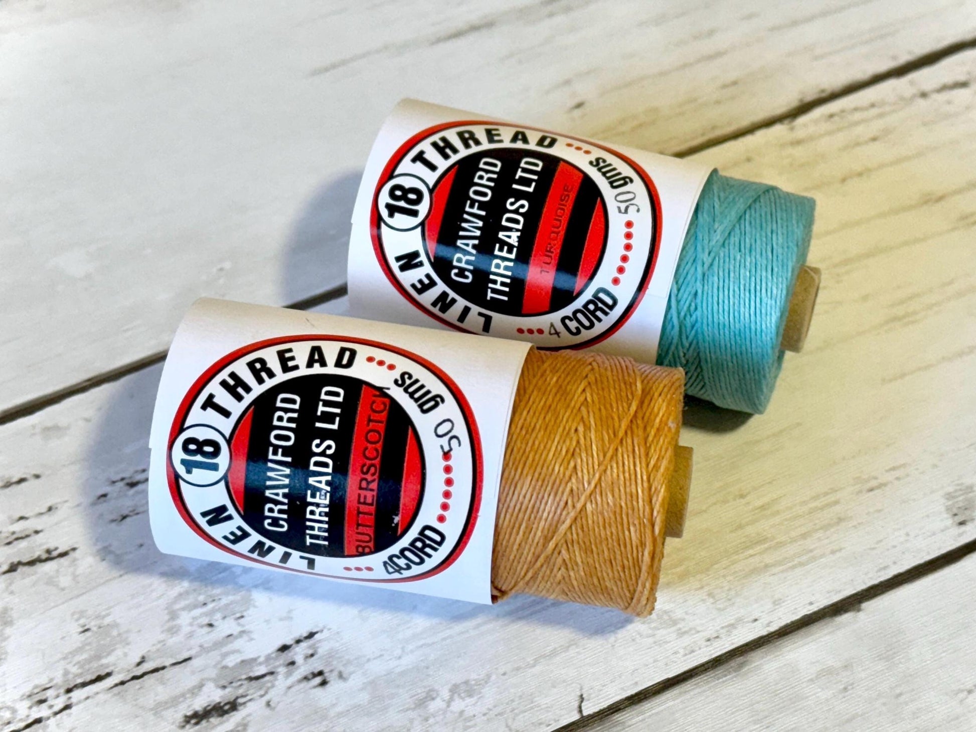 Waxed linen, Irish Linen Thread 4 ply, 5m 10m